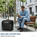 Business Trolley with Large Wheels， Laptop Trolley 17.3 Inch with 3 Packing Cubes， Pilot Case with Wheels Waterproof， Briefcase with Wheels for Men， Travel， Work， School， Black， New Year Sale ， Top gift picks image 5