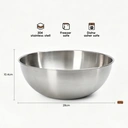 PURECOOK 304 Rolled Rim Japanese-Style Fruit Salad Bowl Collection | 4-Piece Natural Finish Salad Bowl Set image 9