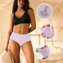 BAMBOO COOL Women's Underwear High Waisted Briefs Full Coverage Soft and Breathable Panties L (5Pack) image 3