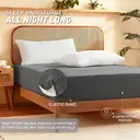 LeBonsoir 180x200cm Fitted Sheet， 30CM/12Inch Deep Pocket - Soft Microfiber， No-Pop Off Elastic， 1 Fitted Sheet Only-Dark Gray image 2