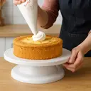 Essentials by Premier White Turntable Stand, Modern Turntable Stand, Desserts and Cake Stand, Stylish Revolving Cake Turntable image 1