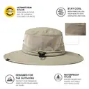 TOP-EX Chapeau anti-UV à bords larges avec arceau amovible et panneau en mesh ventilé gris - taille M/L image 2