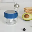 MASTRAD Mini hachoir manuel bleu avec 3 lames en acier inoxydable compact et sans fil - 500 ml image 5