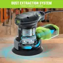 WORKPRO Orbital Sander with 20Pcs Sandpapers, 300W 125mm Random Orbit Sander, 6 Variable Speed 13000 RPM, Electric Sanding Machine with Dust Collection Box, for Sanding, Polishing, Woodworking image 2