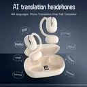 VoxorAI V90 black earphones, sports earphones, Bluetooth AI translation earphones support real-time translation of 150 languages, and are suitable for study, travel, and business. image 2