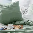 Bedsure Parure de lit 100 % polyester vert - 1 housse 155 x 220 cm et 2 taies 80 x 80 cm image 3
