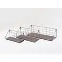 KEVAHOME GREY METAL WIRE WALL SHELF W GREY BOARD S/3  L:18X6X6 M:14X5X6 S:11.5X4X5, New Year Sale , Top gift picks image 0