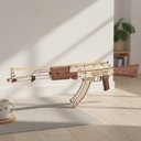 Robotime ROKR Justice Guard Rubber Band Gun Model Kit Wooden 3D Puzzle Toys 72 x 5.5 x 22cm 1PC,Home decoration, bookshelf decoration,Craft Gifts for Adults and Teens,Educational toys image 3