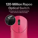 RAPOO VT2 MAX Wireless Gaming Mouse, True 8K Wireless Polling Rate, 53g Lightweight, Up to 750 Hr Battery, Nordic nRF54L15 MCU, 120-Million Optical Switch, 10 Programmable Buttons, Macro Enabled - Pink image 4