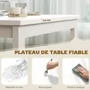 HOMCOM Table à manger extensible rectangle pour 4 à 6 personnes, table de cuisine 80-120 cm, extension coulissante facile, pieds en acier, pour petits espaces, salle à manger, salon, blanc image 5