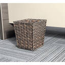 KEVAHOME Lot de 2 paniers à déchets en polypropylène aspect rotin - marron foncé - 10 x 10 x 11 pouces H image 3