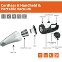 ATSHARK Handheld Vacuum Cleaner, 8000Pa Strong Suction, Lightweight and Portable, Wireless Charging, Can Use Car Power Charging, Suitable for Home, Car, Carpet, Stairs, and Pet Hair Cleaning, A-081, White image 8