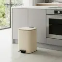 SONGMICSHOME  20L Trash Can, Kitchen Garbage Can, Soft Close and Stays Open, Sand Beige image 3