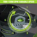 WORKPRO Orbital Sander with 20Pcs Sandpapers, 300W 125mm Random Orbit Sander, 6 Variable Speed 13000 RPM, Electric Sanding Machine with Dust Collection Box, for Sanding, Polishing, Woodworking image 4