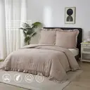 Meeallhome  Comforter Set  Vintage Ruffle Bed Set 220*200cm/50*75cm*2    khaki image 1