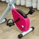 HOMCOM Vélo d'Appartement Magnétique Pliable - Collaboration Aosom.fr x FFHandball - Vélo de Fitness en X Silencieux pour Sport Maison et Cardio-training - Écran LCD & Capteur Pouls, Rose image 7