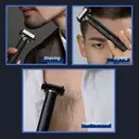 MSN Men's Electric Shaver – Multi-Function Shaver, Smart Beard Trimmer, IPX5 Waterproof, Wet & Dry Shave, Unique 3-Way Blade Design, Patented Enclosed Head, T8 image 4