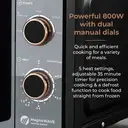 Tower Cavaletto Manual Microwave - Black & Rose Gold, 20L, 800W, with 5 Power Levels & 35 Minute Timer, T24038RG image 3