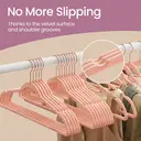 Velvet Hanger, 42.7x22x0.6cm, Rose Gold and Light Pink, Set of 50 image 4