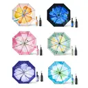 Beneunder BM398, Three-Fold Enhanced Black Coating Protection Umbrella Outdoor Windproof Waterproof, Green Flower, Couple Gift Perfect Gift image 5