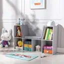 HOMCOM Kids Bookcase Shelf Storage Cabinet Unit, Living Room Sideboard w/ Six Compartments for Toys, Books - Grey image 7