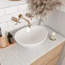 DeerValley Bathroom Sink Oval Ceramic Vessel Sink Practical Hygienic Combines Style and Function, Ideal for Modern Bathroom Design 406 x 330mm White image 3