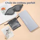 Masque de sommeil Zoesmien ZSM2324, conception stéréo 3D, blocage complet de la lumière, matériau en soie de mûrier + fibre de polyester, remplissage en mousse à mémoire de forme, ajustement flexible de l'arête nasale, masque domestique doux et respirant – Gris image 7