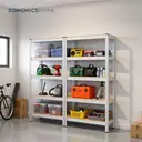 SONGMICSHOME  5-Laags Stellingkasten Set van 2, Stalen Opbergrek voor Garage, Schuur, 30 x 75 x 150 cm, Zilver image 4