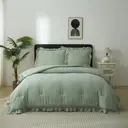 Meeallhome  Comforter Set  Vintage Ruffle Bed Set 200*200cm/50*75cm*2   Turquoise image 0