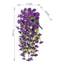 Yuejia Lot de 4 bouquets suspendus de fleurs artificielles en soie liseron violet - 75 cm image 2