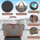 Kono Suitcase Lightweight ABS Hard Shell Carry-Ons Cabin Case Luggage Set with TSA Lock Luggage Sets with beauty case Included Duffels Bag & Toiletry Bag for TravelGrey/Brown image 2