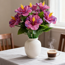 Yuejia Lot de 3 bouquets de fleurs artificielles en soie hibiscus tropical fuchsia - 45 cm image 7