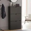 Vida Designs Shoe Cabinet 3 Doors Black image 0