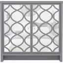 Galano Iris 2 Door Sideboard – Storage Cabinet for Living Room & Kitchen – Space Saving Side Unit with Arylic Mirror Doors, Modern Side Board Organizer - Grey image 3