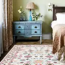 Boho Vintage Floral rugs, Non - Slip, Persian - Style Ornate Pattern, Soft & Durable, Ideal for Entryway, Adds Elegant Charm to Home Decor,pink,59.8*83.8inch image 4