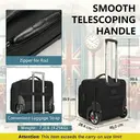Business Trolley with Large Wheels， Laptop Trolley 17.3 Inch with 3 Packing Cubes， Pilot Case with Wheels Waterproof， Briefcase with Wheels for Men， Travel， Work， School， Black， New Year Sale ， Top gift picks image 2