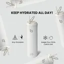 Bottle Bottle Insulated Water Bottle 24oz with Straw Lid and Handle for Sports, Travel, Gym, Stainless Steel, Double-Wall Vacuum, Leak Proof, BPA-Free (White) image 5