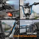 Le vélo électrique URLIFE à pneus larges de 20 pouces est doté d'un réglage à 7 vitesses, d'une batterie amovible de 13 Ah, d'un écran LCD et d'une suspension avant pour une conduite facile hors route. Vert image 7