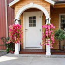 Yuejia Lot de 4 bouquets suspendus de fleurs artificielles en soie liseron rose - 75 cm image 5