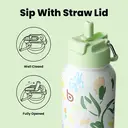 BOTTLE BOTTLE 32oz Insulated Water Bottle Stainless Steel Sport Water Bottle with Straw Dual-use Lid Design for Gym with Pill Box Eden Grove image 1
