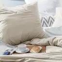 Bedsure Parure de lit 100 % polyester Natural - 1 housse 155 x 220 cm et 2 taies 80 x 80 cm image 3