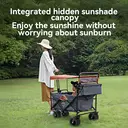 ochama Portable Camping/Outdoor Picnic Cart, Foldable & Collapsible, with Detachable Shade Canopy, 150L Basket Capacity, 300L Load Capacity, 150kg Weight Capacity image 2