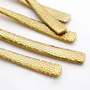 FangYuan Ensemble de 16 couverts en acier inoxydable texturé compatible lave-vaisselle - Or image 8