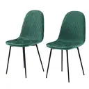 Vida Designs Dining Chairs Luton Quilted Green 2pcs image 1