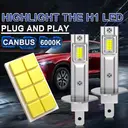 Bullvision 2pcs Pack, H1 Car LED Light, Plug-N-Play, 1:1 Mini Design, 6000K White 15000LM Brighter LED Bulbs for Cars,Headlight Bulb Design Wireless image 2