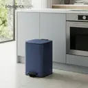 SONGMICSHOME  Pedal Trash Can, Stainless Steel Kitchen Bin with Soft Close Lid, Removable Inner Bucket, for Home, Blue image 4