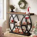 Tribesigns 100cm
Console Table, Industrial 4-Tier Sofa Table Entryway Table with Storage Shelves, Narrow Wood Accent Tables with Metal Frame for Small Spaces, Hallway, Foyer, Rustic Brown image 3