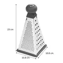 Tala Stainless Steel Pyramid Grater, 4 Sided Handheld Box Grater for Slicing, Grating, Zester and Shredding Cheese, Vegatables and Other Foods, with Grip Handle and Non-Slip Base image 1