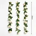 Wei's Moment Pack of 3 (2 metres) Artificial Flower Garland Champagne Peony Garland Artificial Flower Garland Roses Silk Flowers Garland Artificial Flowers Hanging Rose Garland for Wedding Home Decor image 5