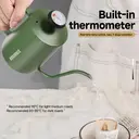 STARESSO Pour Over Kettle for Manual Drip Coffee and Tea with Thermometer, 17oz Gooseneck Kettle with Flow Control & Scale Lines ,Stainless Steel Water Kettle for Stovetop,500ml, Green, 1Pack, K6 image 6